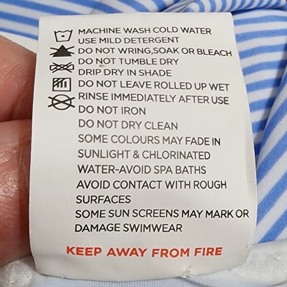 Snapper Rock Sustainable Stripe Knot SS Rash Guard Top Powder Blue 2 NEW - Picture 4 of 7